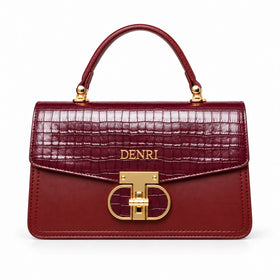 DENRI x KRIS BABY x NAIROFEY La Femme Limited Edition Top Handle Bag | Premium Croc Faux Leather, Gold Hardware