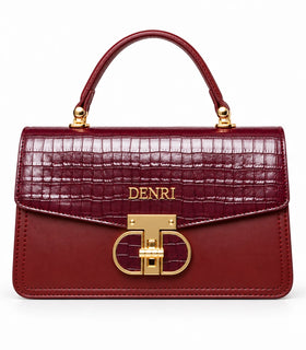DENRI x KRIS BABY x NAIROFEY La Femme Limited Edition Top Handle Bag | Premium Croc Faux Leather, Gold Hardware