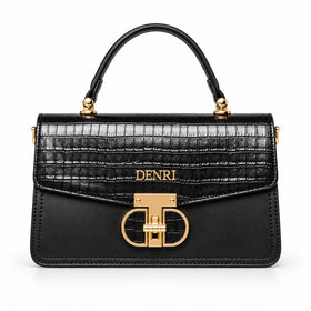 DENRI x KRIS BABY x NAIROFEY La Femme Limited Edition Top Handle Bag | Premium Croc Faux Leather, Gold Hardware