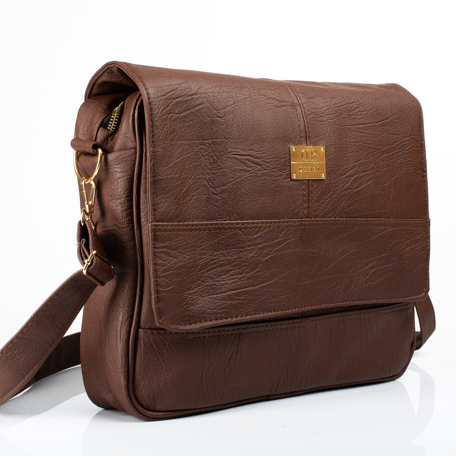 Denri Fayola Messenger Bag | Superior Leather, Laptop Compartment & Multiple Pockets