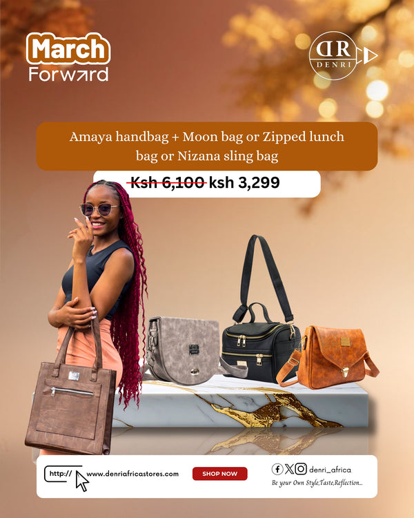 Denri Amaya Handbag + Moon Bag or Zipped Lunch Bag or Nizana Sling Bag