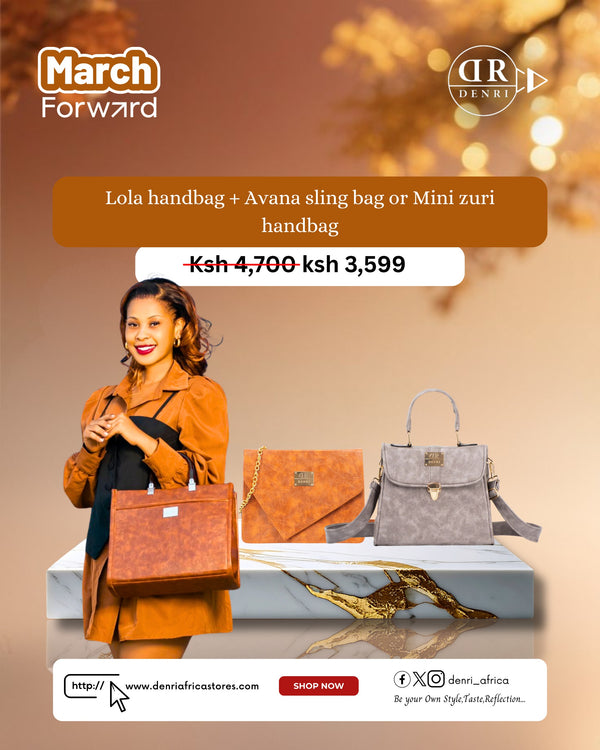 Denri Lola Handbag + Avana Sling Bag or Mini Zuri Handbag
