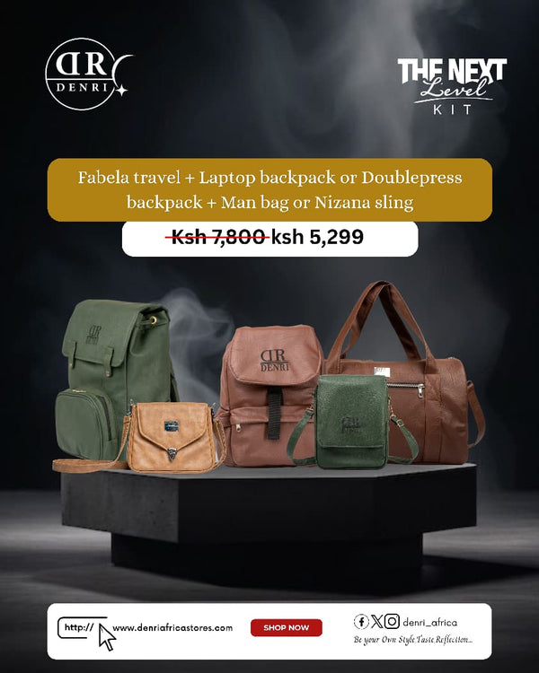 Fabela Travel + Laptop Backpack or Doublepress backpack + Man bag or Nizana Sling