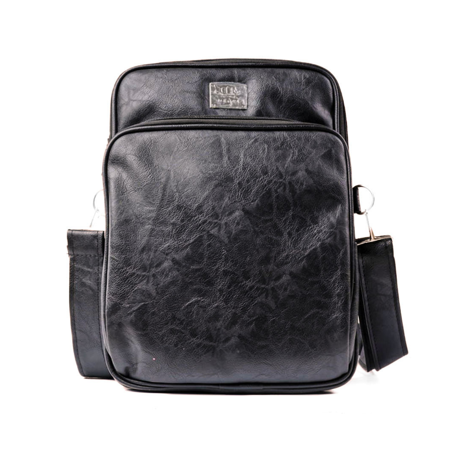 Denri Zula Man Bag | Faux Leather Crossbody Sling | Fits 14" Laptop, Detachable Strap & Document Sleeve