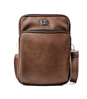 Denri Zula Man Bag | Faux Leather Crossbody Sling | Fits 14" Laptop, Detachable Strap & Document Sleeve