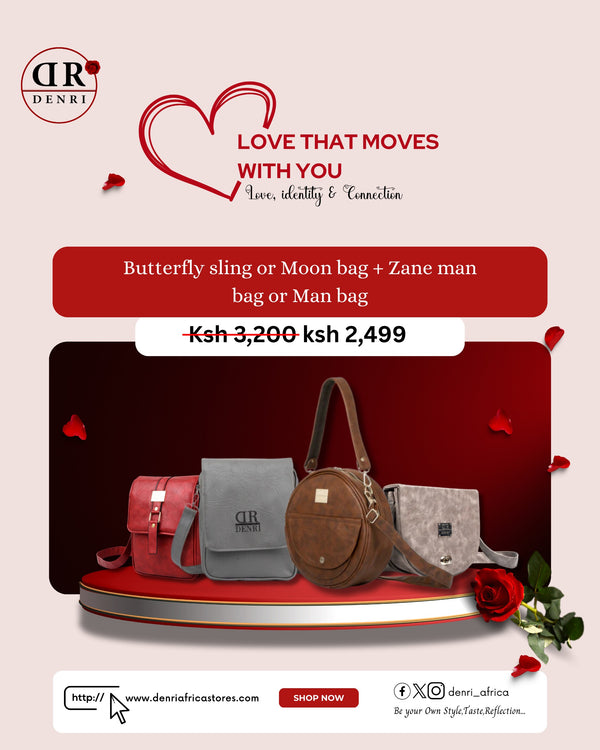 Denri Butterfly sling or moon sling + Zane Man-bag or Denri Man-bag