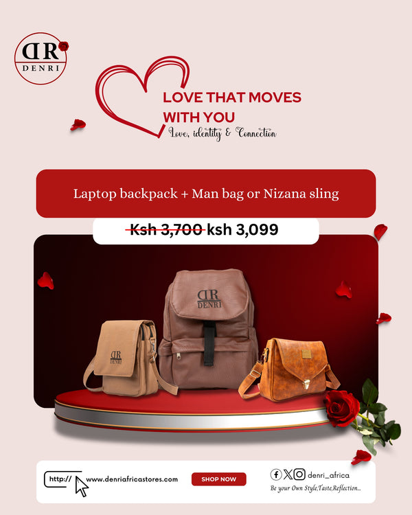 Denri Laptop Backpack + Denri Man-bag or Nizana Sling Bag