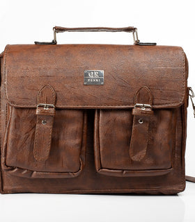 Denri Feroz Briefcase Bag | Premium Material, Zip Closure & Chain Detail