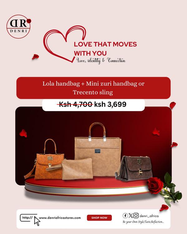 Denri Lola Handbag +Mini zuri handbag or Trecento sling bag