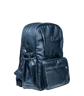 Denri Africa's Prime Men's Black Laptop Backpack Side view 