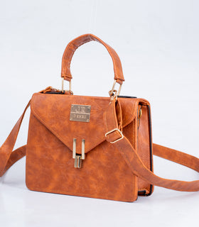 Denri Aurora Handbag | Mini Shoulder & Sling bag | Hand-stitched Leather, Metal Lock Stitch