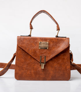 Denri Aurora Handbag | Mini Shoulder & Sling bag | Hand-stitched Leather, Metal Lock Stitch