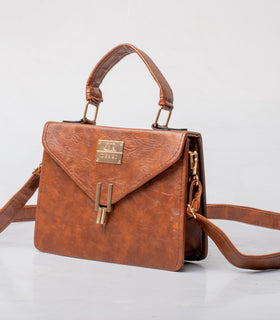 Denri Aurora Handbag | Mini Shoulder & Sling bag | Hand-stitched Leather, Metal Lock Stitch