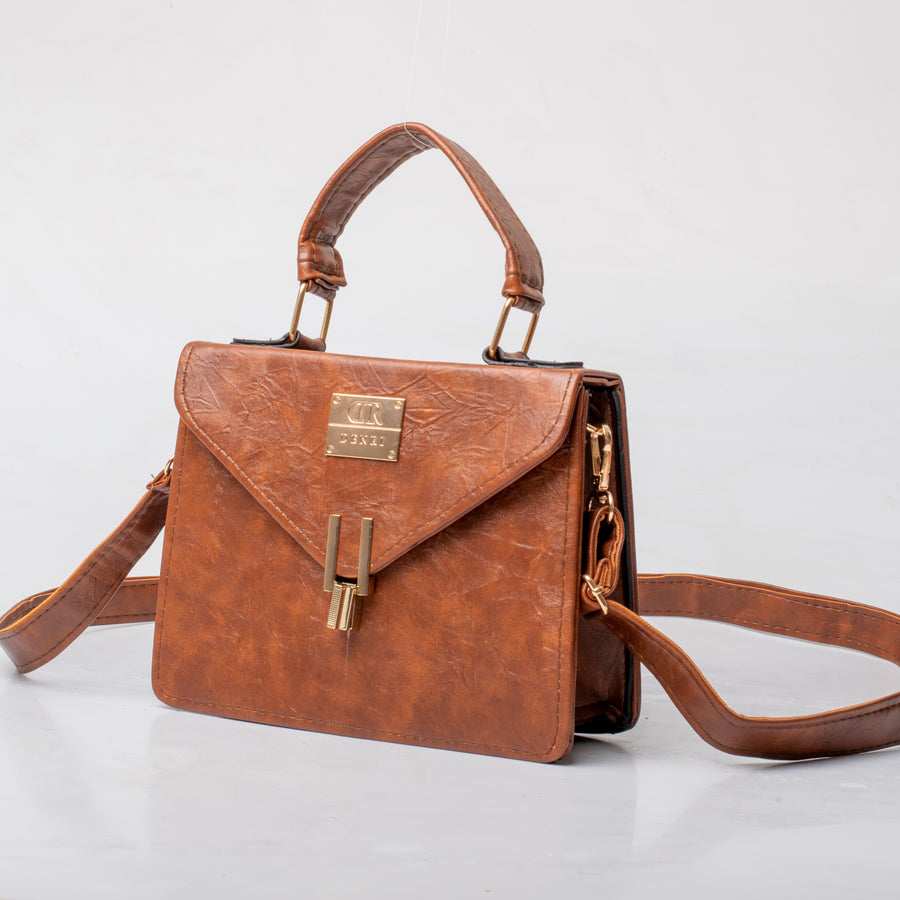 Denri Aurora Handbag | Mini Shoulder & Sling bag | Hand-stitched Leather, Metal Lock Stitch