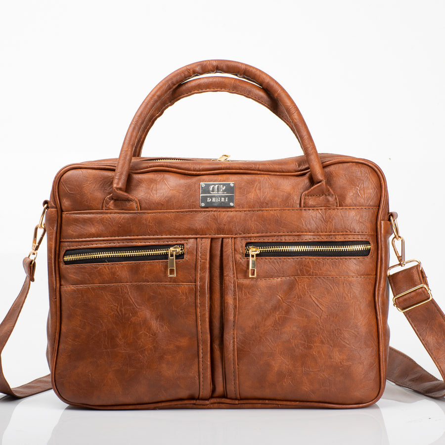 Denri Satchel Laptop Bag | Laptop Sleeve, Multi-Pocket Design & Snap Closure