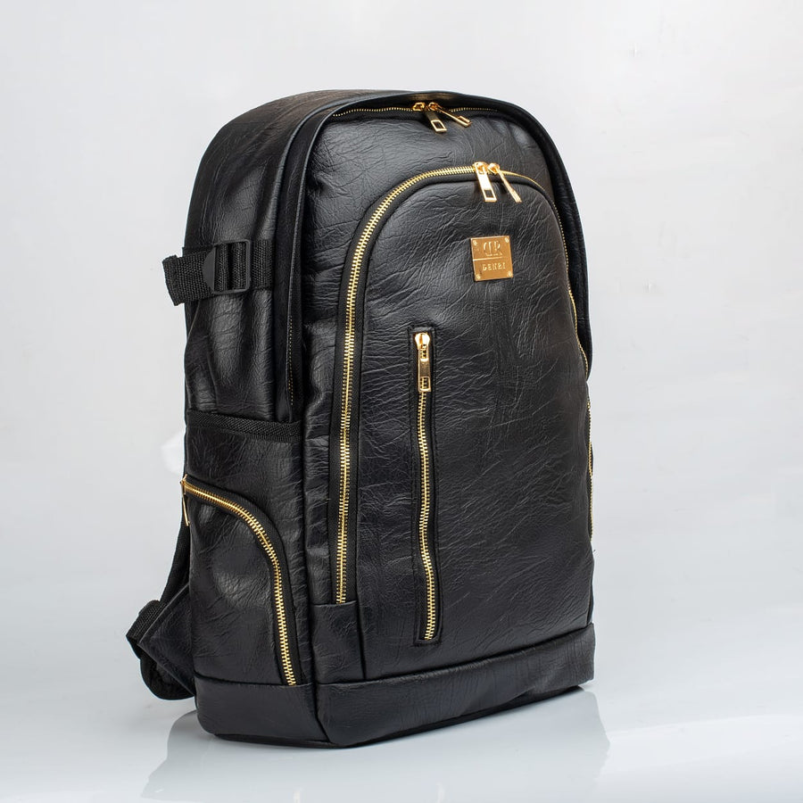 Denri Kai Classy Leather Backpack for Men and Women, fits up to 17.5 inch Laptop, heavy duty bag
