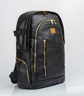 Denri Kai Classy Leather Backpack for Men and Women, fits up to 17.5 inch Laptop, heavy duty bag