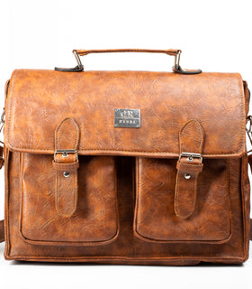 Denri Feroz Briefcase Bag | Premium Material, Zip Closure & Chain Detail